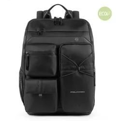 Piquadro Otello Laptoprucksack 14" Aus Recyceltem Stoff Mit Ipad®-Fach Schwarz