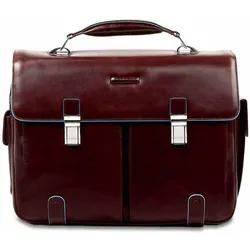 Piquadro Blue Square Laptoptasche 15.6" Mit Tabletfach Und Vortaschen Mahagoni