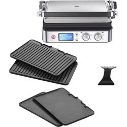 Braun Schwarz/Grau Kontaktgrill "Multigrill 9 Cg 9043 - 3 Kochpositionen, Bis 250C, 16 Burger Patties", (Premium Edelstahl), B:36,5Cm H:19cm T:...