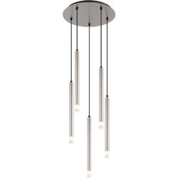 Silber Hängeleuchte Hängelampe Esstischlampe 5 Flammig Wohnzimmerlampe H 120 Cm - Bild 4