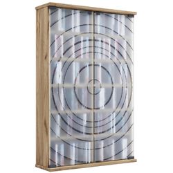 Vcm Honig Eiche Media-Regal "Holz Cd Dvd Stand Regal Schrank Glastür Tilano L" 1 Stk. Tlg. von Baur - Image 4