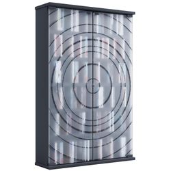 Vcm Nordic Tilano L Regal Für Cds Und Dvds Mit 2 Glastüren Und 10 Einlegeböden - Holz Anthrazitgrau - Image 4