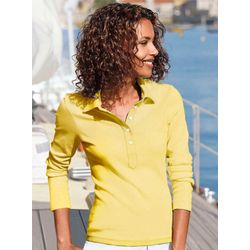 Sheego Damen Gelb Langarm-Poloshirt - Bild 3