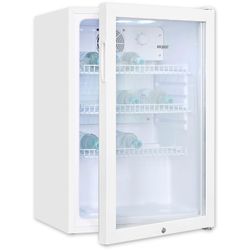 Exquisit GKS120-GT-160C Glastürkühlschrank 118 L Umluftventilator 3 Gitterablagen Türschloss weiß - Bild 6