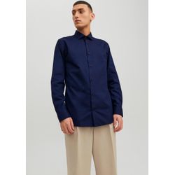 Jack & Jones Herren Dunkelblau Langarmhemd "Jprblaparker Slim Fit Hemd, Atmungsaktiv, Ideal Für Den Alltag", Gr. L, N-Gr, Blau (Perfect Navy), Web, Obermater... - Bild 8