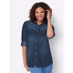 Damen Jeansbluse mit abgerundetem Saum blue-stone-washed, Größe 40 - Bild 4