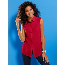 Damen Ärmellose Bluse mit Hemdkragen rot, Größe 46 - Bild 3