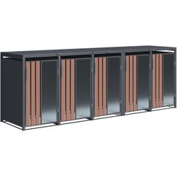 Westmann Anthrazit Holzoptik Mülltonnenbox "Status 5" Bxtxh: 330X80x116 Cm Für 5X240 L Mülltonnen von Baur - Image 4