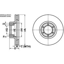 ATE Bremsscheibe 24012401031 belüftet 252mm 24mm für Vaughall RENAULT