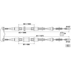 ATE Seilzug, Feststellbremse 24372707352 für Vaughall Opel