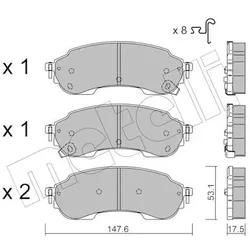 Metelli Bremsbelagsatz, Scheibenbremse 2213750 Für Ford Vw