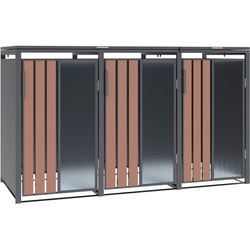 Westmann Anthrazit Holzoptik Mülltonnenbox "Status 3" Bxtxh: 198X80x116 Cm Für 3X240 L Mülltonnen von Baur - Image 3