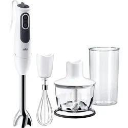 Braun Stabmixer "Mq 3135 Wh Sauce Multiquick 3", Grau (Weiß, Grau), B:5,3Cm H:40cm T:5,3Cm, Mixer, Mit Schneebesen, 500 Ml Zerkleinerer Und 600 Ml