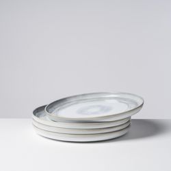 Gipfelstück Grau Weiß Speiseteller "Teller Set Tiefer See" Scandi-Style Glänzende Reaktivglasur Jedes Stück Ein Unikat von Baur - Image 3
