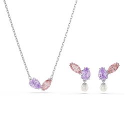 Swarovski Lila X Ariana Grande Rhodinierte Halskette Und Ohrring Im Set Mit Mehrfarbigem Libellendesign - Image 5