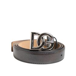 Dolce & Gabbana Grau Gürtel Mit Dg-Logo Schnalle