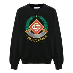 Casablanca Schwarz Casa Wappen Besticktes Sweatshirt In