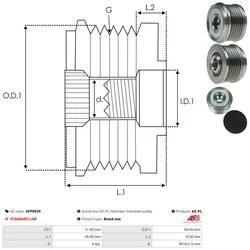 As-Pl Generatorfreilauf Afp0029 Für Volvo Fiat