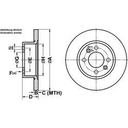 ATE Bremsscheibe 24011201341 voll 254mm 12mm für RENAULT