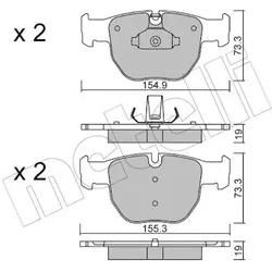 Metelli Bremsbelagsatz, Scheibenbremse 2205980 Für Land Rover