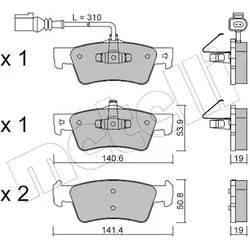 Metelli Bremsbelagsatz, Scheibenbremse 2206611 Für Vw