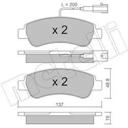 Metelli Bremsbelagsatz, Scheibenbremse 2207101 Für Fiat Peugeot