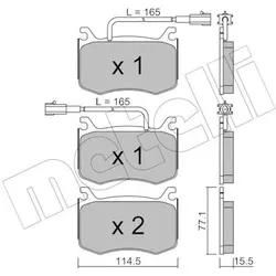 Metelli Bremsbelagsatz, Scheibenbremse 2210990 Für Alfa Romeo