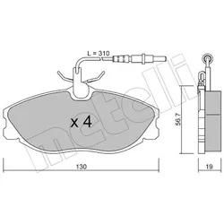 Metelli Bremsbelagsatz, Scheibenbremse 2202140 Für Peugeot Citroën