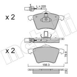 Metelli Bremsbelagsatz, Scheibenbremse 2205501 Für Vw