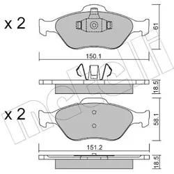 Metelli Bremsbelagsatz, Scheibenbremse 2203160 Für Ford Mazda
