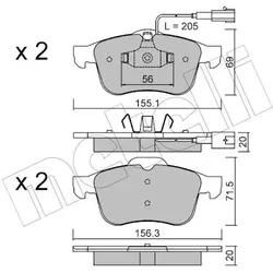 Metelli Bremsbelagsatz, Scheibenbremse 2207030 Für Alfa Romeo