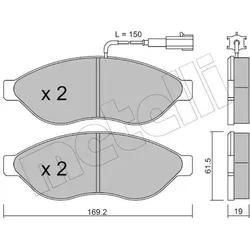 Metelli Bremsbelagsatz, Scheibenbremse 2207081 Für Peugeot Fiat