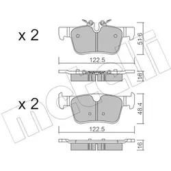 Metelli Bremsbelagsatz, Scheibenbremse 2211210 Für Volvo
