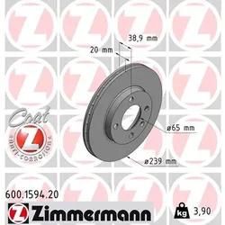 Zimmermann Bremsscheibe 600159420 Vorderachse Belüftet 239Mm 20Mm Für Vag Vw (Svw)