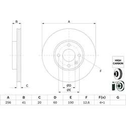 Bosch Bremsscheibe 0986479G83 Belüftet 256Mm 20Mm Für Vaughall