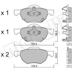 Metelli Bremsbelagsatz, Scheibenbremse 2207300 Für Honda