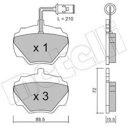 Metelli Bremsbelagsatz, Scheibenbremse 2203531 Für Land Rover
