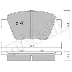 Metelli Bremsbelagsatz, Scheibenbremse 2208890 Für Skoda Vw