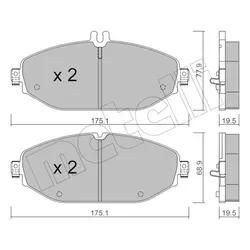 Metelli Bremsbelagsatz, Scheibenbremse 2211320 Für Mercedes