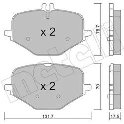 Metelli Bremsbelagsatz, Scheibenbremse 2213090 Für Mercedes