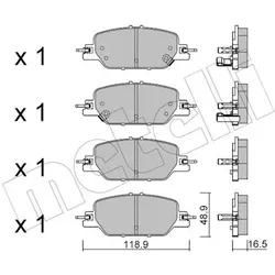 Metelli Bremsbelagsatz, Scheibenbremse 2211540 Für Honda