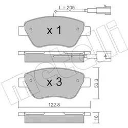 Metelli Bremsbelagsatz, Scheibenbremse 2203210 Für Peugeot Citroën Fiat Alfa Romeo
