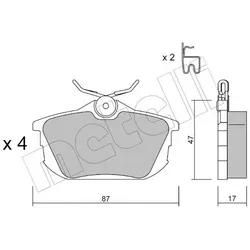 Metelli Bremsbelagsatz, Scheibenbremse 2203470 Für Volvo Mitsubishi Proton Smart