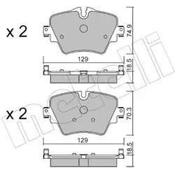Metelli Bremsbelagsatz, Scheibenbremse 2210370 Für Bmw Toyota