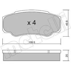 Metelli Bremsbelagsatz, Scheibenbremse 2205320 Für Peugeot Citroën Fiat