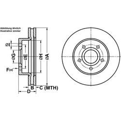 ATE Bremsscheibe 24012601301 belüftet 305mm 26mm für JEEP