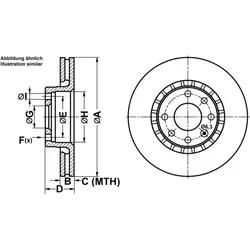 ATE Bremsscheibe 24012001401 belüftet 256mm 20mm für Vaughall