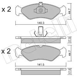 Metelli Bremsbelagsatz, Scheibenbremse 2200880 Für Ford Mazda