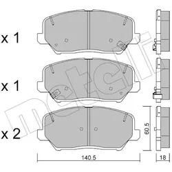Metelli Bremsbelagsatz, Scheibenbremse 2209970 Für Kia Hyundai