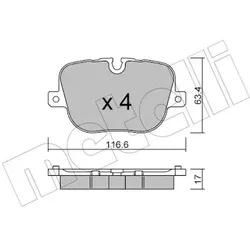 Metelli Bremsbelagsatz, Scheibenbremse 2208370 Für Land Rover